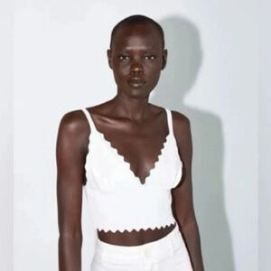 ZARA | Scalloped Hem Bralette - Size L